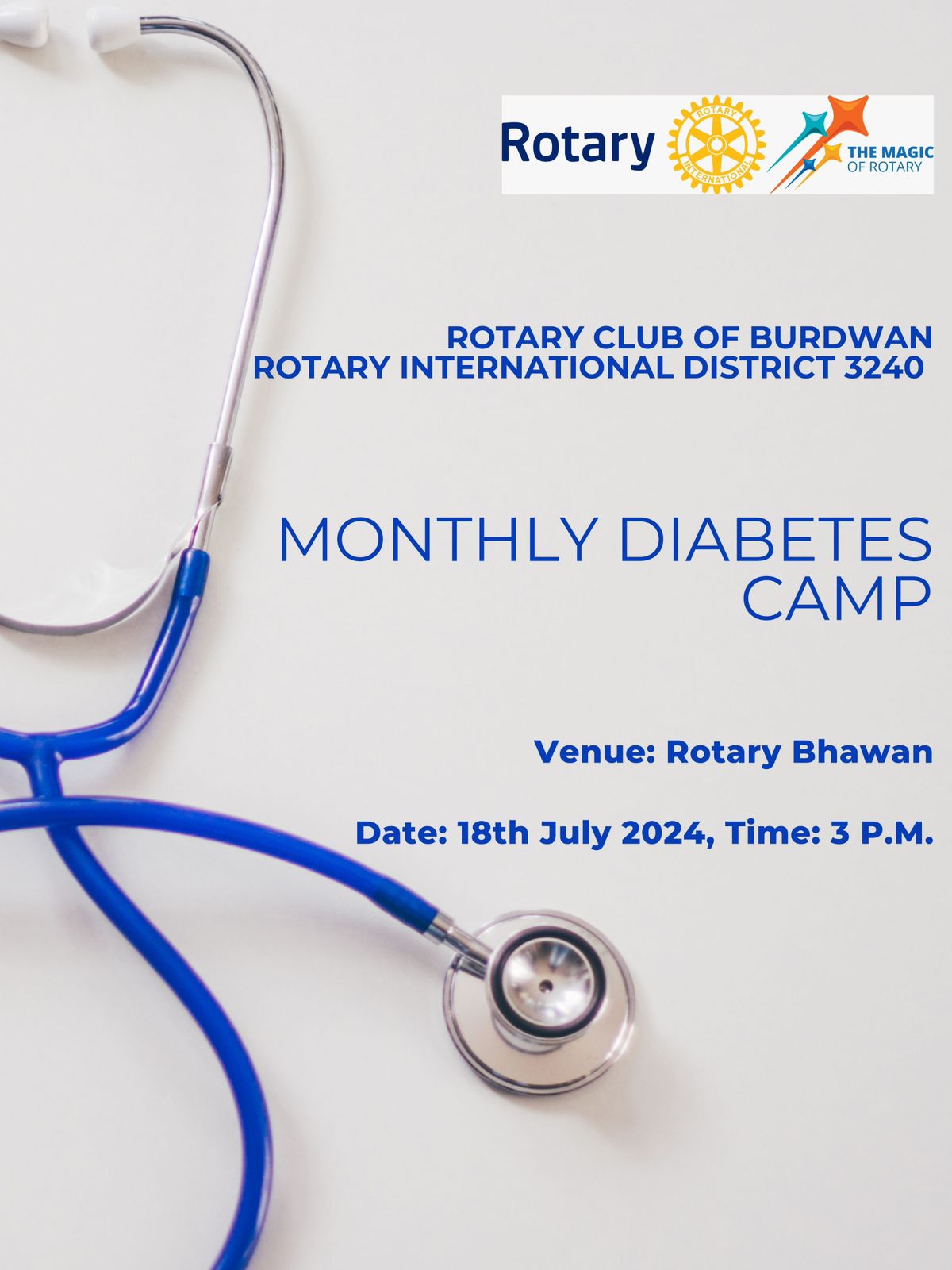 Read more about the article MONTHLY DIABETIC CAMP ON 18TH JULY,2024