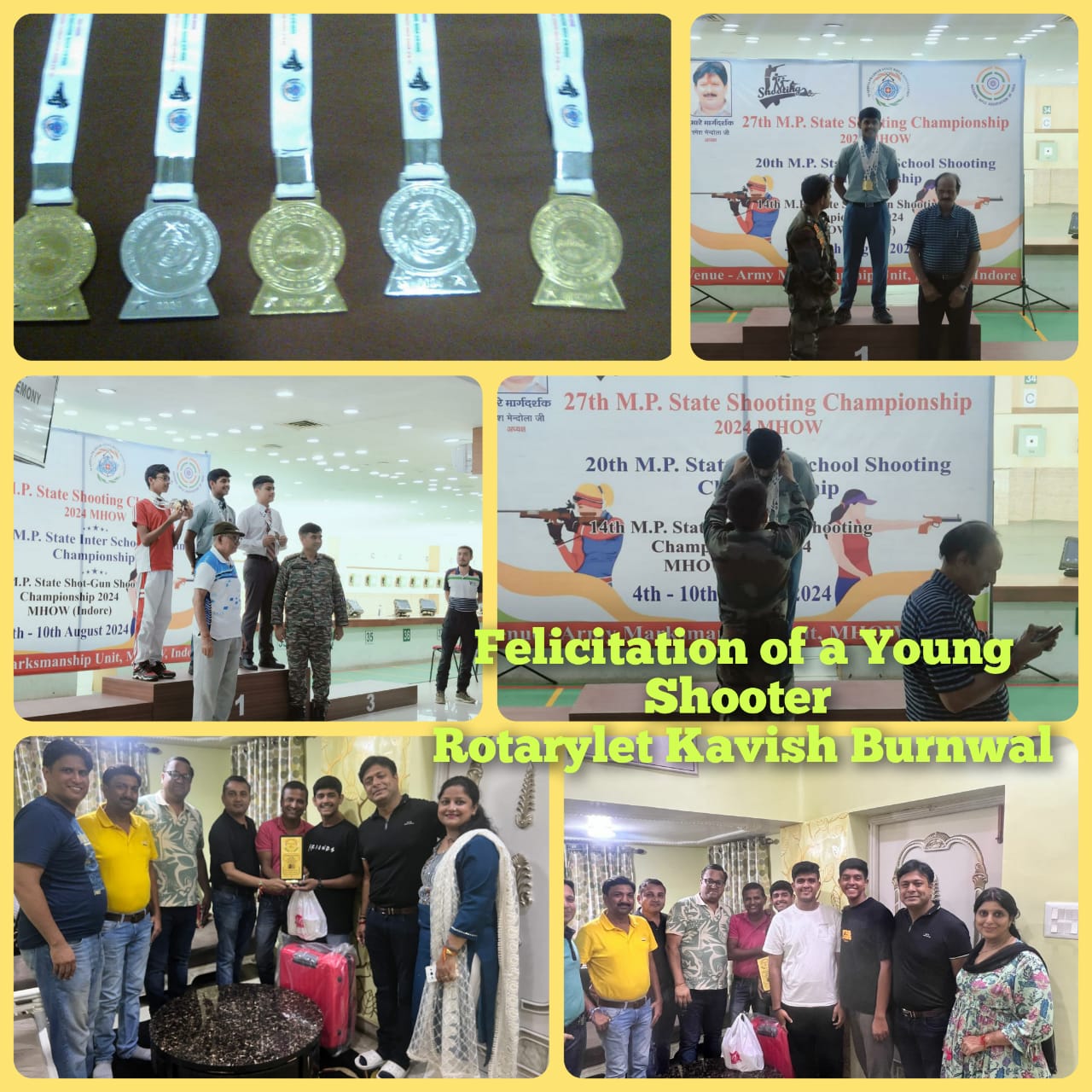 Read more about the article Felicitation of a Young Rifle Shooter, Rotarylet Kavish Burnwal, son of our member PP Rtn Bibek Burnwal