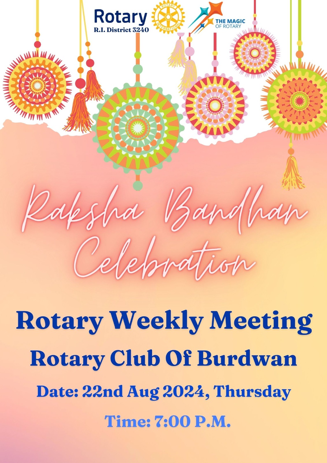 Read more about the article Raksha Bandhan Celebration in the RWM on 22/08/24