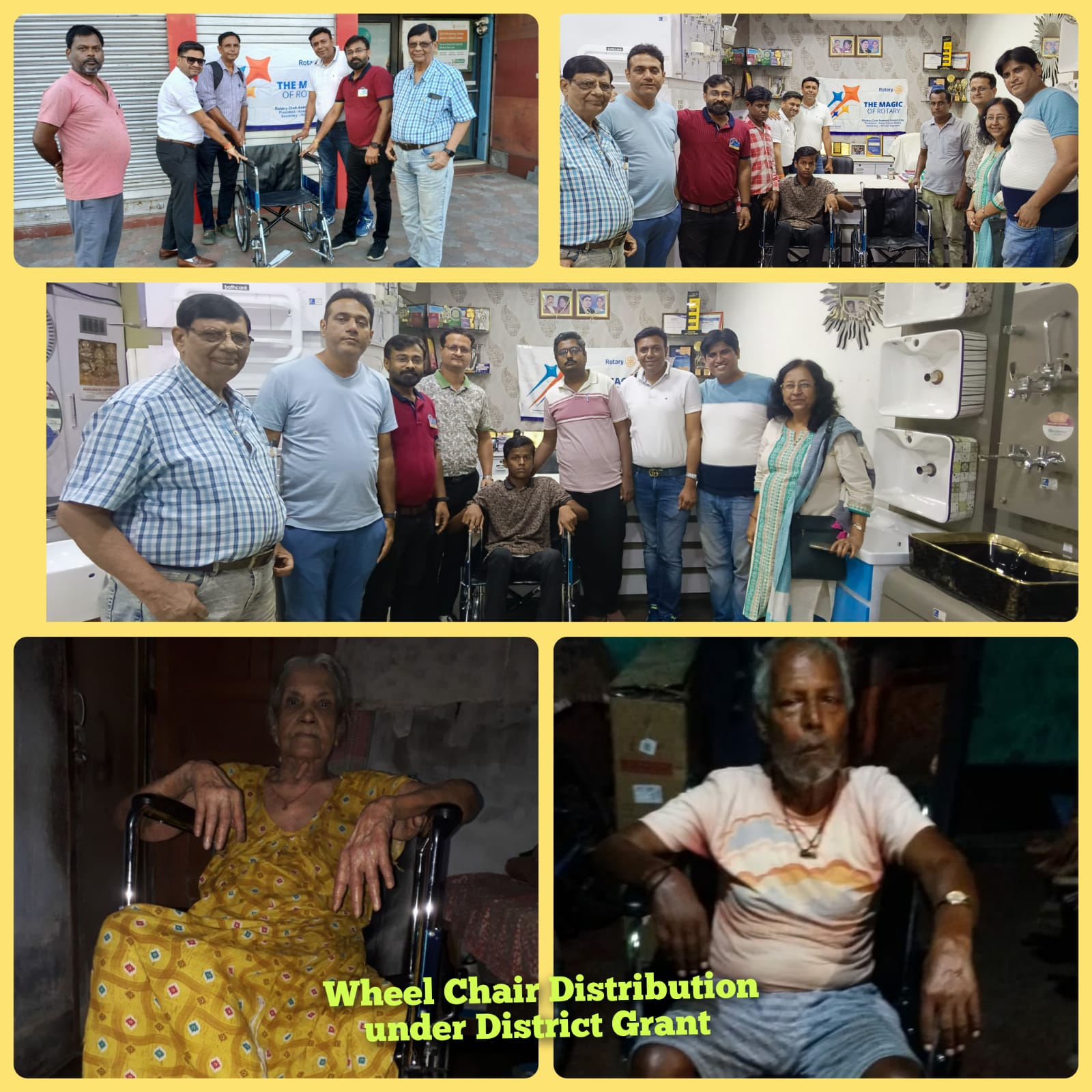 Read more about the article Distribution of Wheel Chairs received from District Sponsored District Grant project (DG2459779) of Rotary Year 2023-24