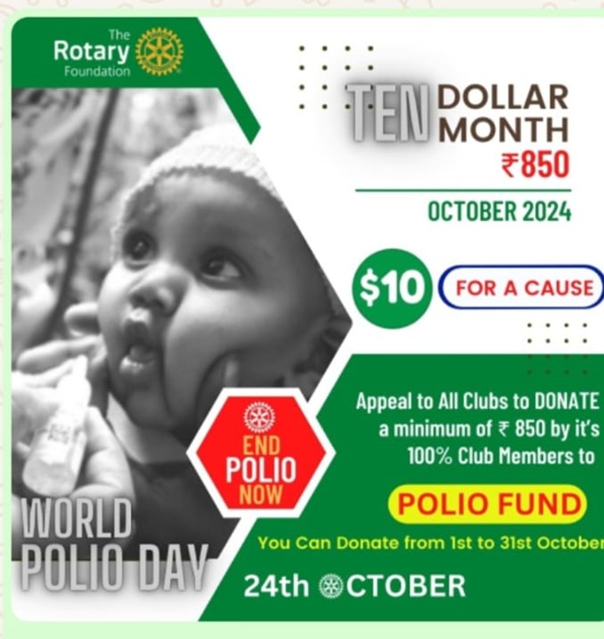 Read more about the article POLIO FUND DONATION BY 100% CLUB MEMBERS