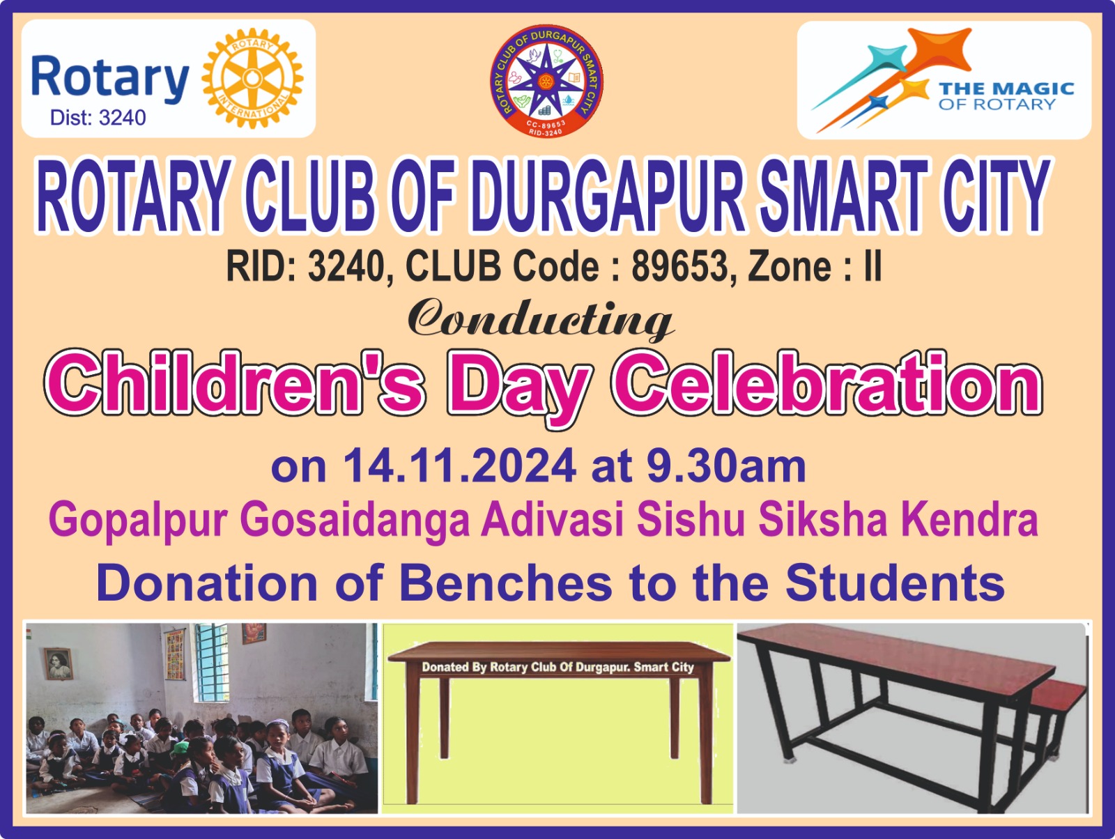 Read more about the article Children’s day Celebration by Donating benches to the Underprivilege School “GopalPur Gosaidanga Adivasi Sisu Siksha Kendra”