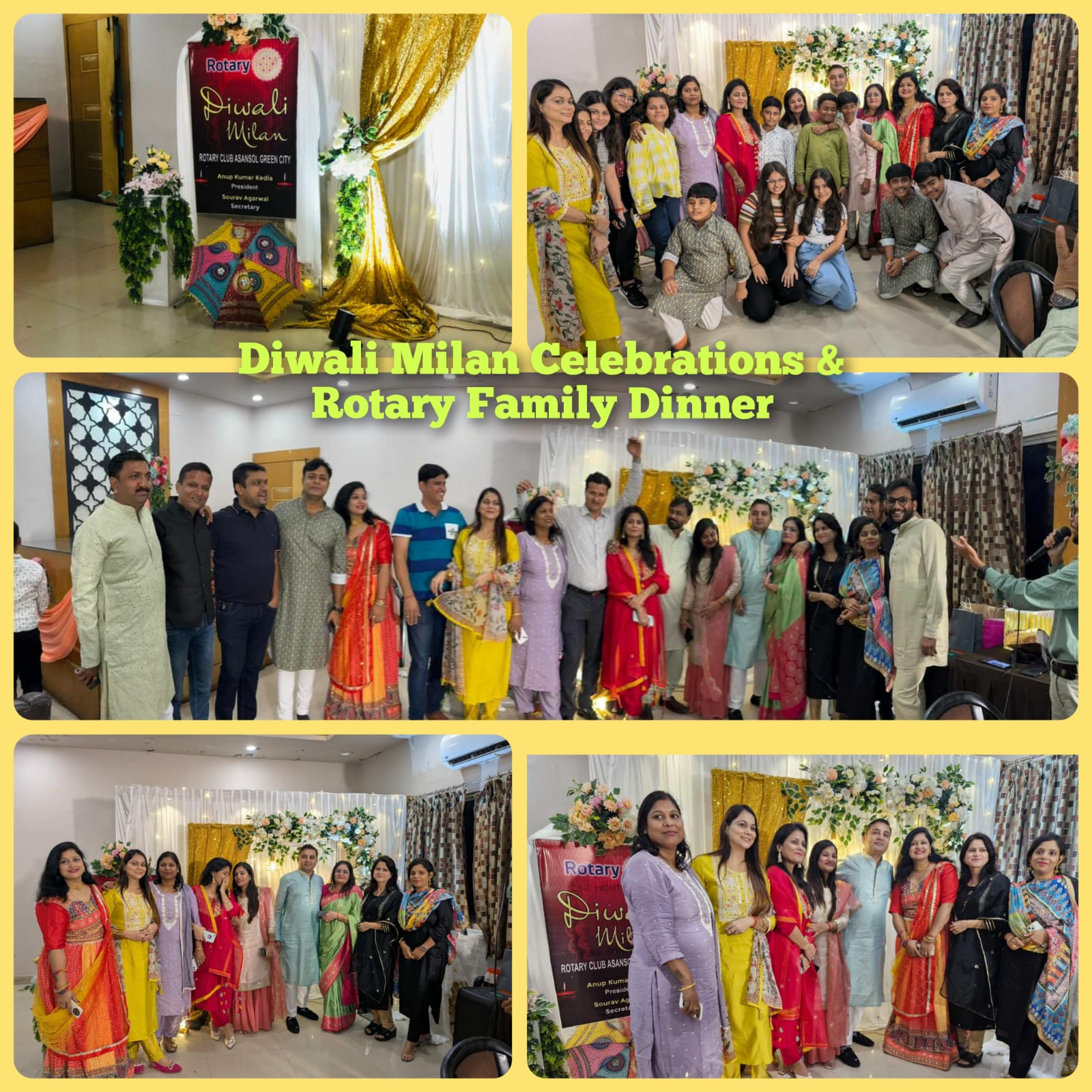 Read more about the article Diwali Milan get together with Rotary Family followed by Family Dinner.