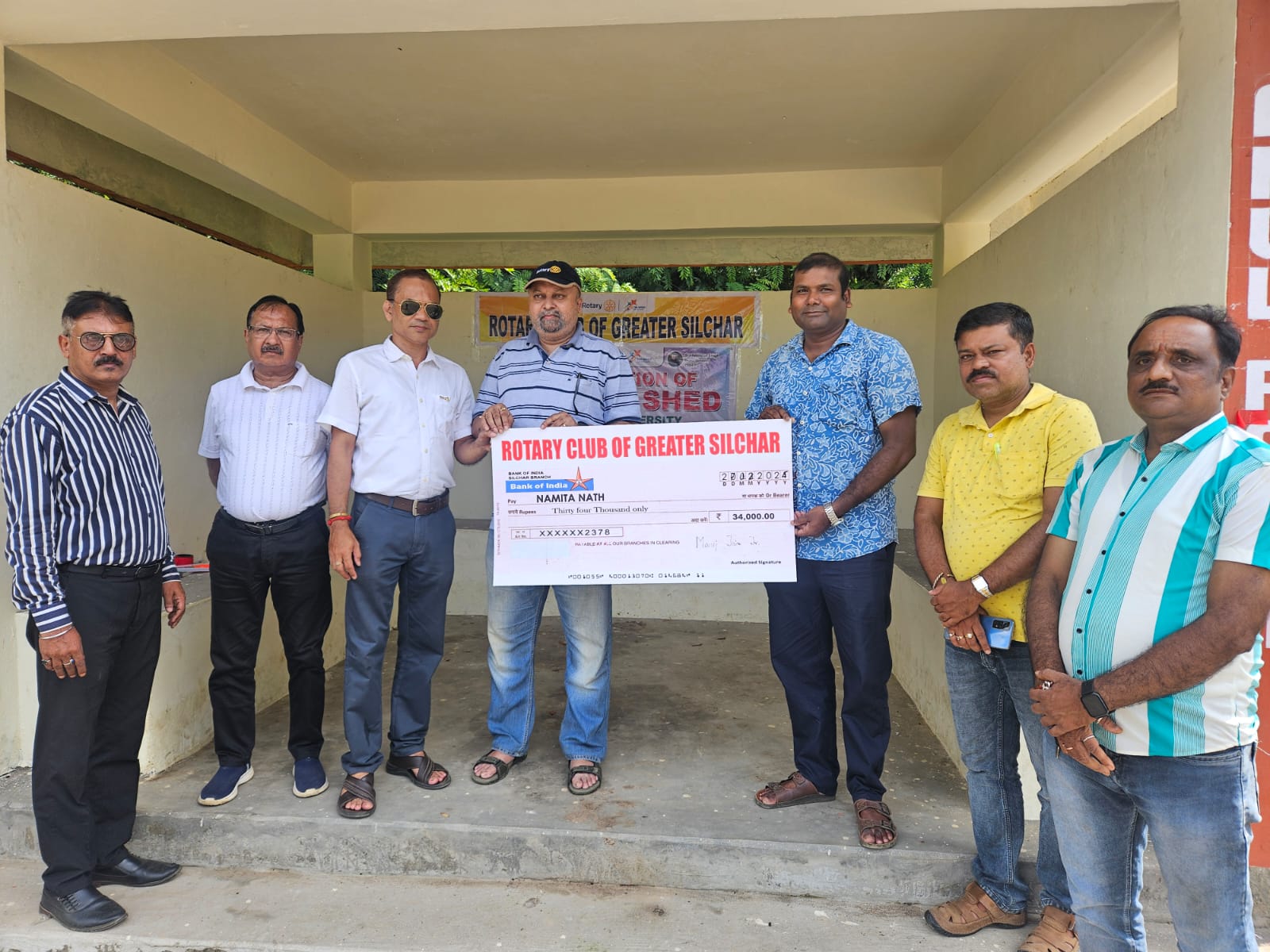 Read more about the article handed over a Cheque of Rs.34,000 to a very meritorious student Miss Namita Nath