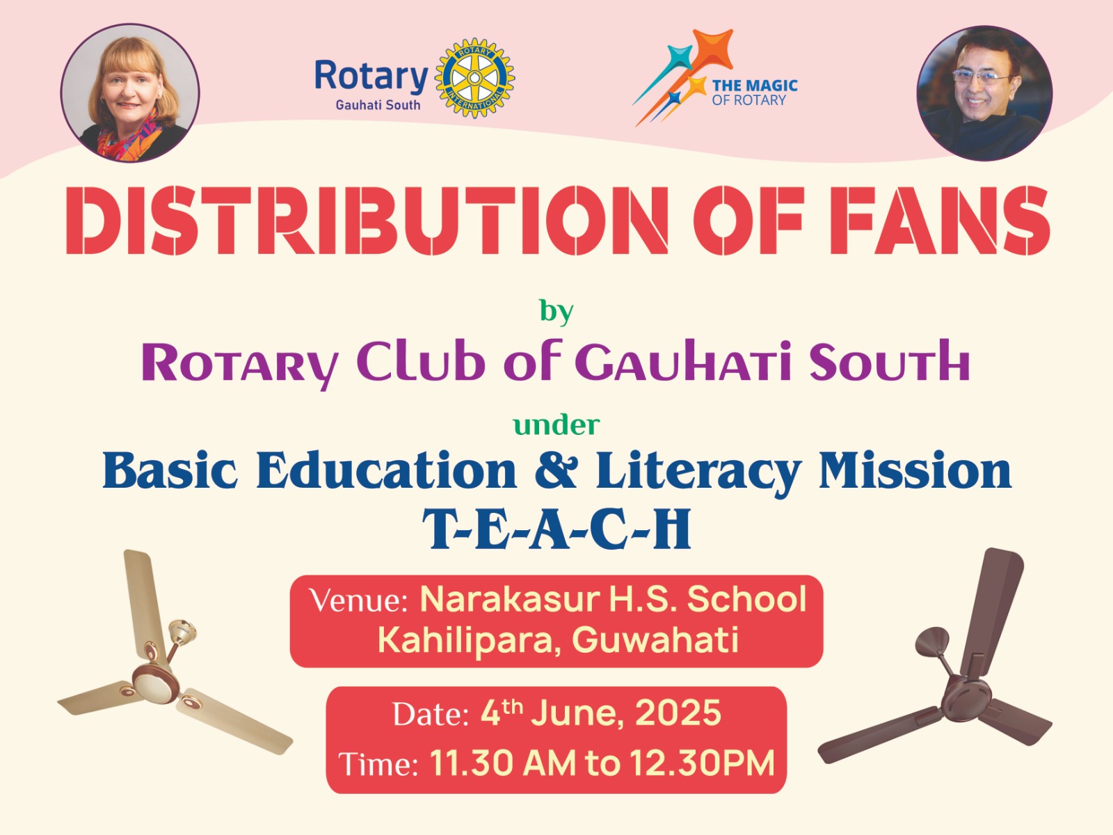 Read more about the article Distributed ceiling fans to Narakasur Higher Secondary School, Kahilipara